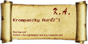 Krompaszky Aurél névjegykártya
